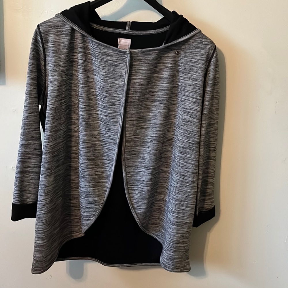 Chico’s Zenergy collection grey hooded jacket size 1.